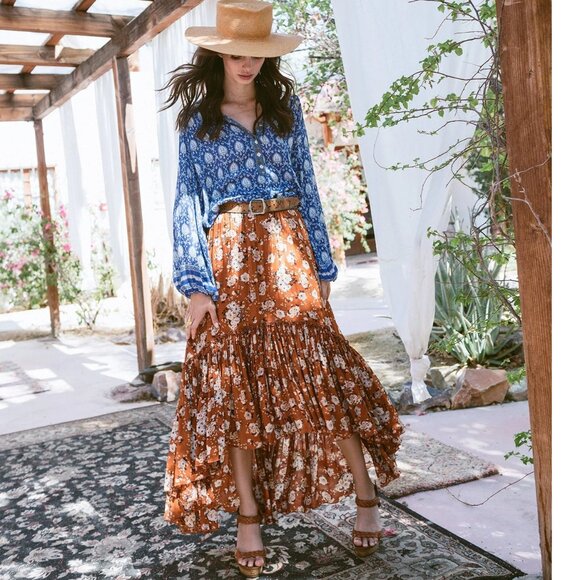 Spell & The Gypsy Collective Designs Indigo ORACLE BLOUSE Blue Boho Tunic Top XS - Picture 4 of 11